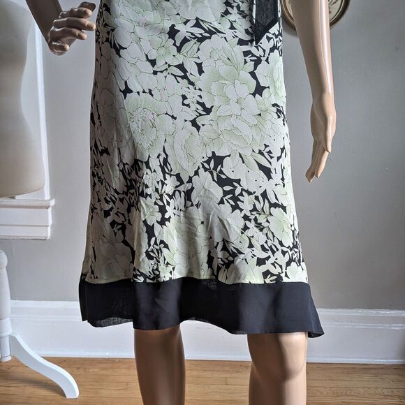 Vintage Y2K Speechless Wrap Dress Green Floral Midi Bow Summer Jrs Size 7 - Picture 6 of 12